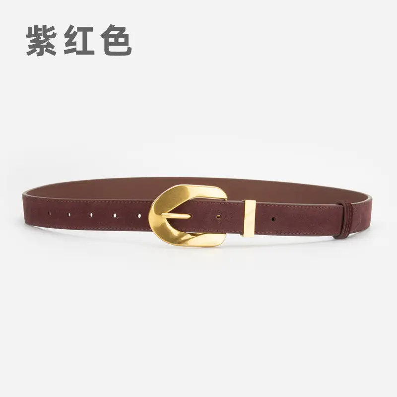 Women's Vintage Belt Wine Red Genuine Leather - Image 12