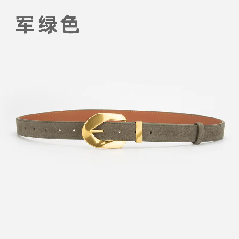 Women's Vintage Belt Wine Red Genuine Leather - Image 4