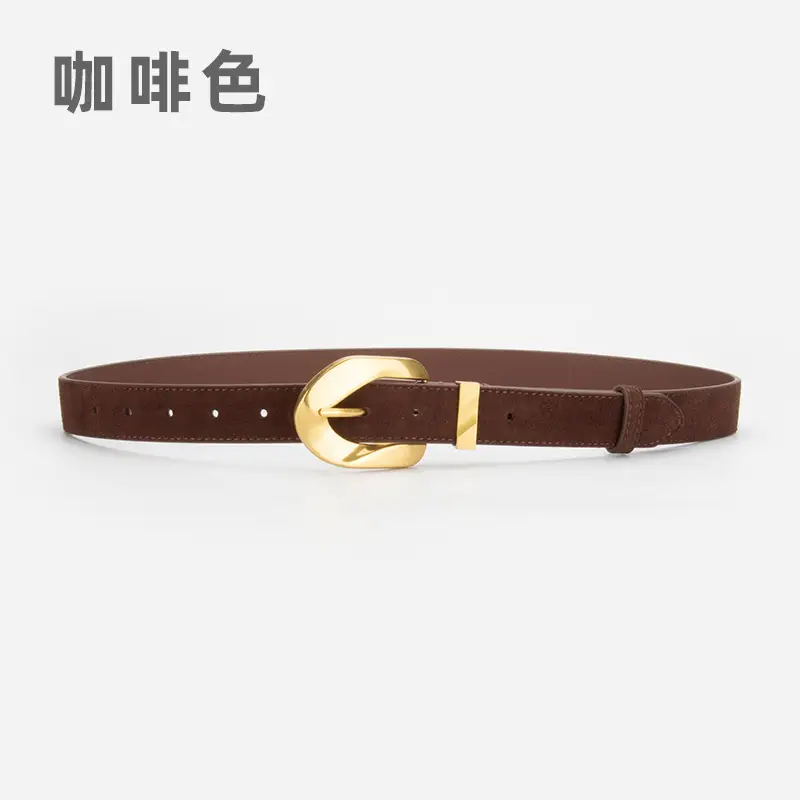 Women's Vintage Belt Wine Red Genuine Leather - Image 5