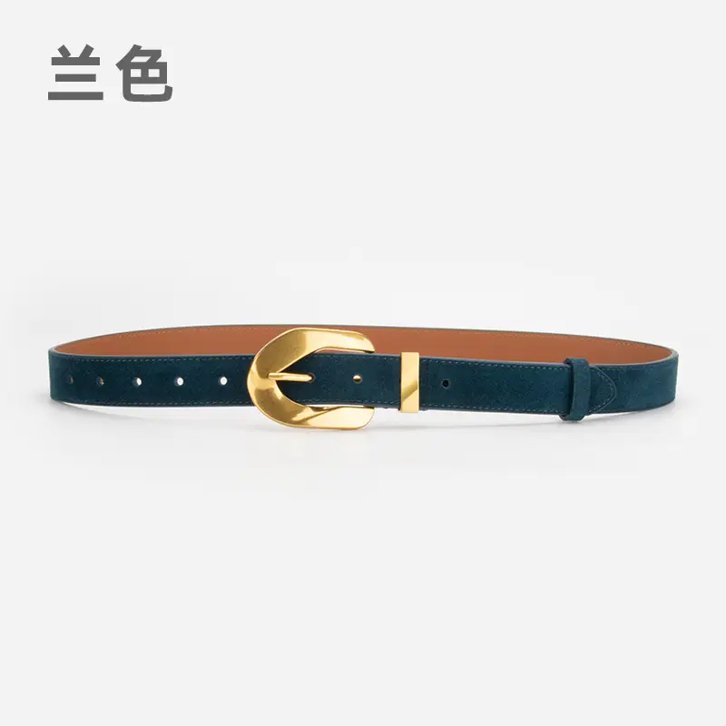 Women's Vintage Belt Wine Red Genuine Leather - Image 6