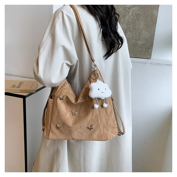 Women's Crossbody Tote Bag Set with Cute Pom Pom Decor — feature 10