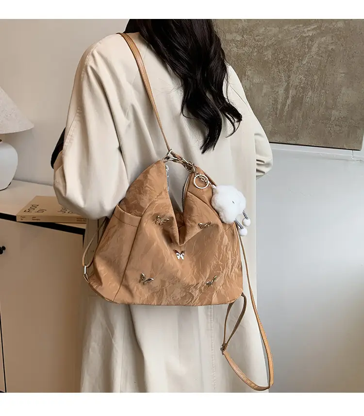 Women's Crossbody Tote Bag Set with Cute Pom Pom Decor — feature 2