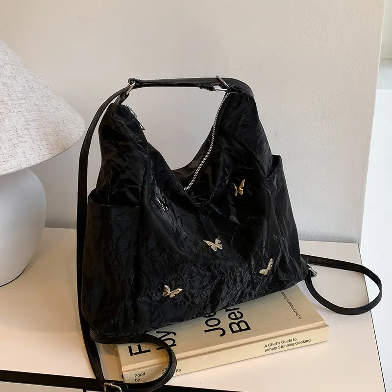 Women's Crossbody Tote Bag Set with Cute Pom Pom Decor