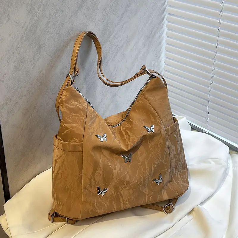 Women's Crossbody Tote Bag Set with Cute Pom Pom Decor