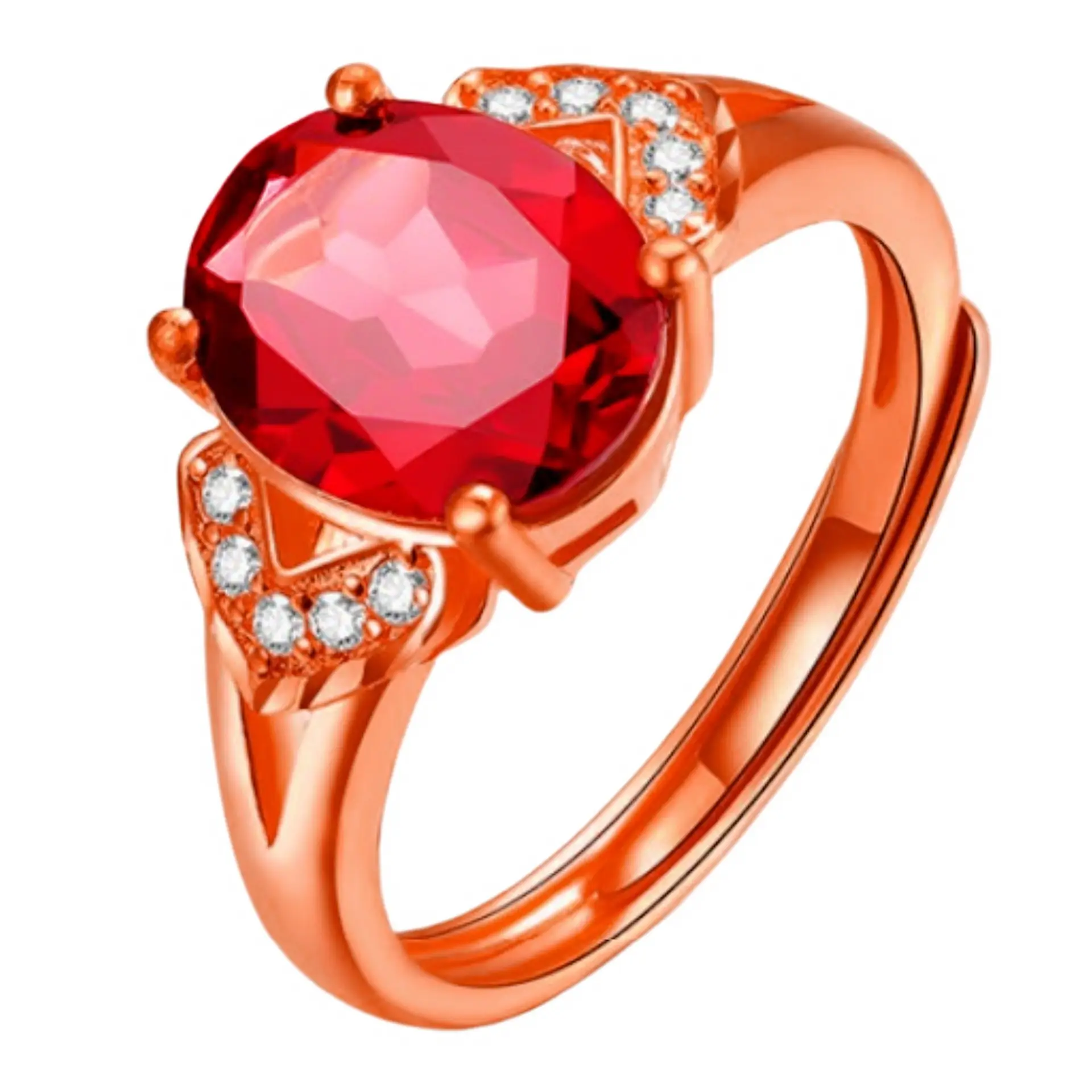 Rose Gold Ruby Diamond Pendant Set with Earrings & Ring — feature 2