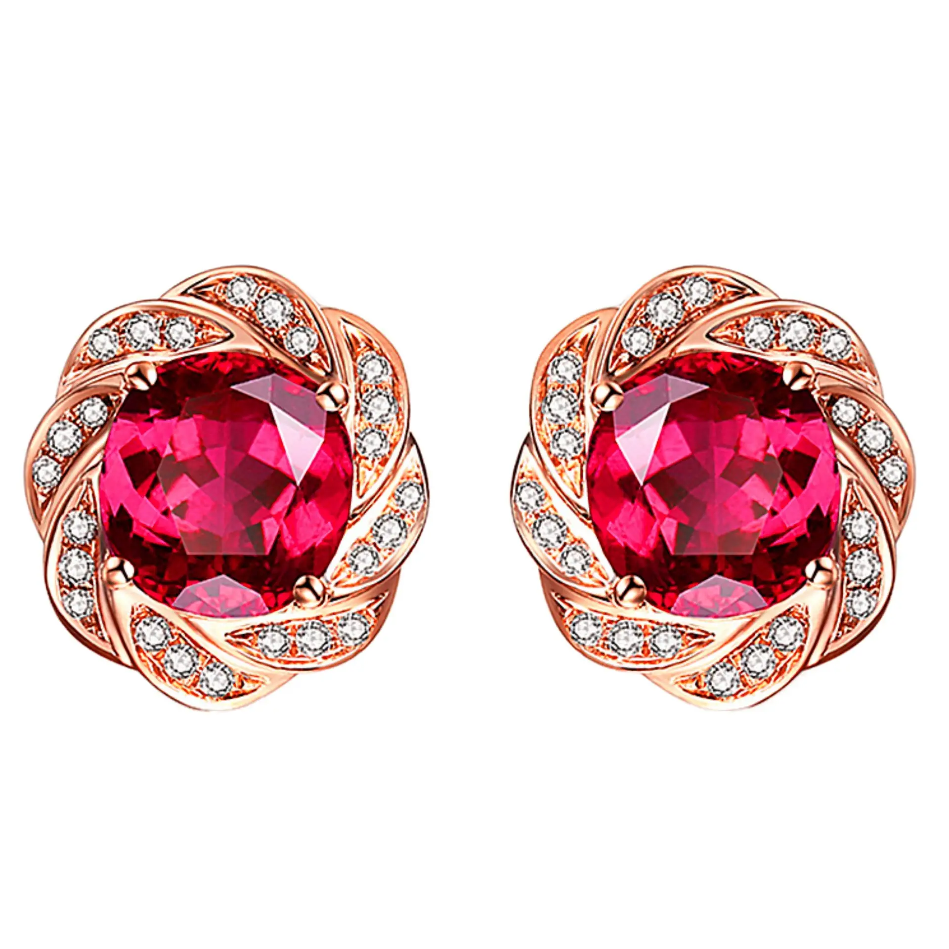 Rose Gold Ruby Diamond Pendant Set with Earrings & Ring — feature 3