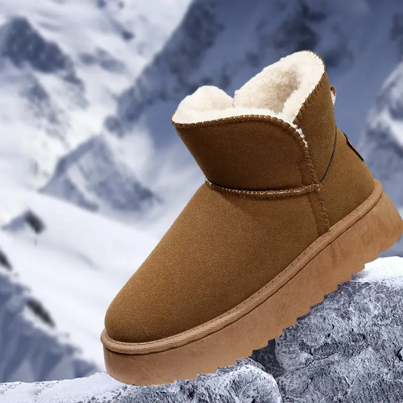 26 New Winter Export Models of Korean-Style Snow Boots for Women, Solid Color Casual Cotton Shoes, Fleece-Lined and Thickened for Warmth - Image 7