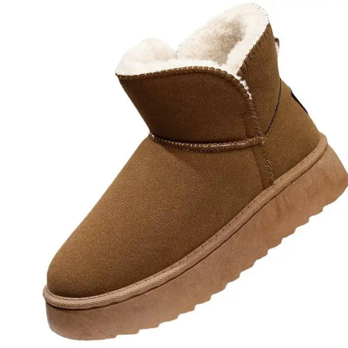 26 New Winter Export Models of Korean-Style Snow Boots for Women, Solid Color Casual Cotton Shoes, Fleece-Lined and Thickened for Warmth - Image 8