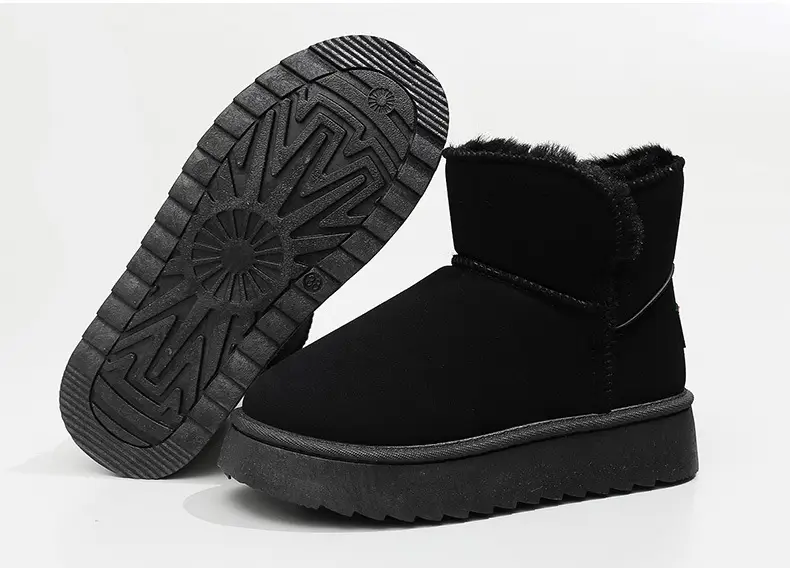 26 New Winter Export Models of Korean-Style Snow Boots for Women, Solid Color Casual Cotton Shoes, Fleece-Lined and Thickened for Warmth — feature 14