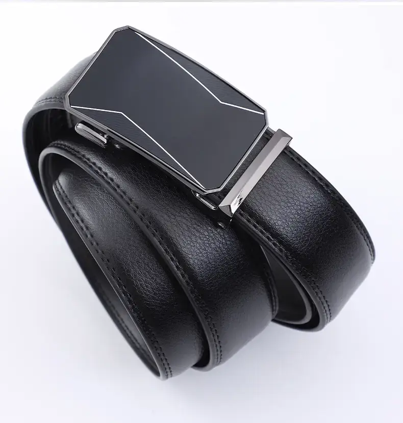 Men's Black Alloy Belt with Buckle for Business Casual Wear — feature 12
