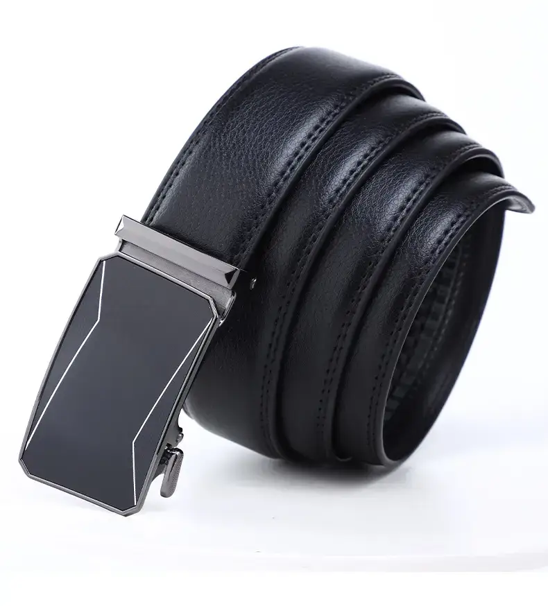 Men's Black Alloy Belt with Buckle for Business Casual Wear — feature 13