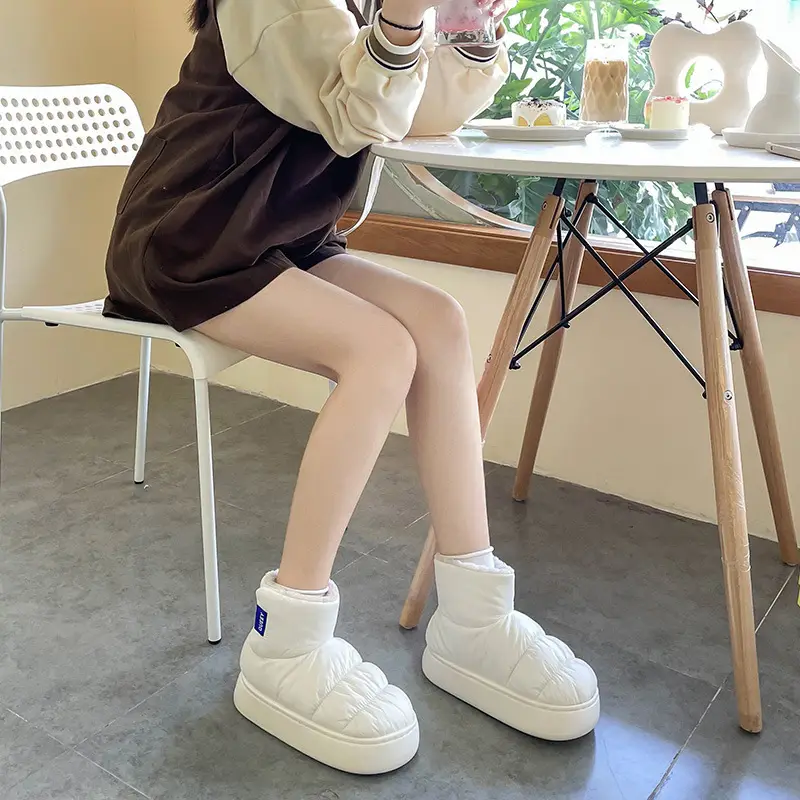 Waterproof Cotton Slippers for Women, Winter Fleece-Lined Warm Cotton Boots, 2025 New Thick-Soled Couple's Cotton Shoes That Can Be Worn Outside, Men's Winter