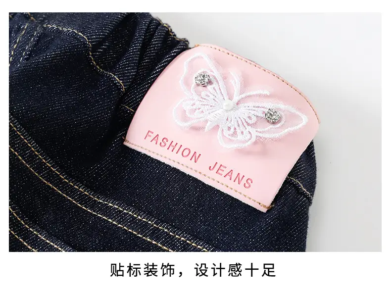 Girls Dark Blue Wide Leg Pants 2025 Spring Autumn Loose Fit Korean Style β feature 25