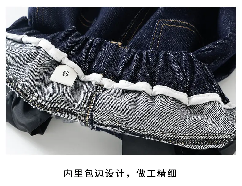 Girls Dark Blue Wide Leg Pants 2025 Spring Autumn Loose Fit Korean Style β feature 26