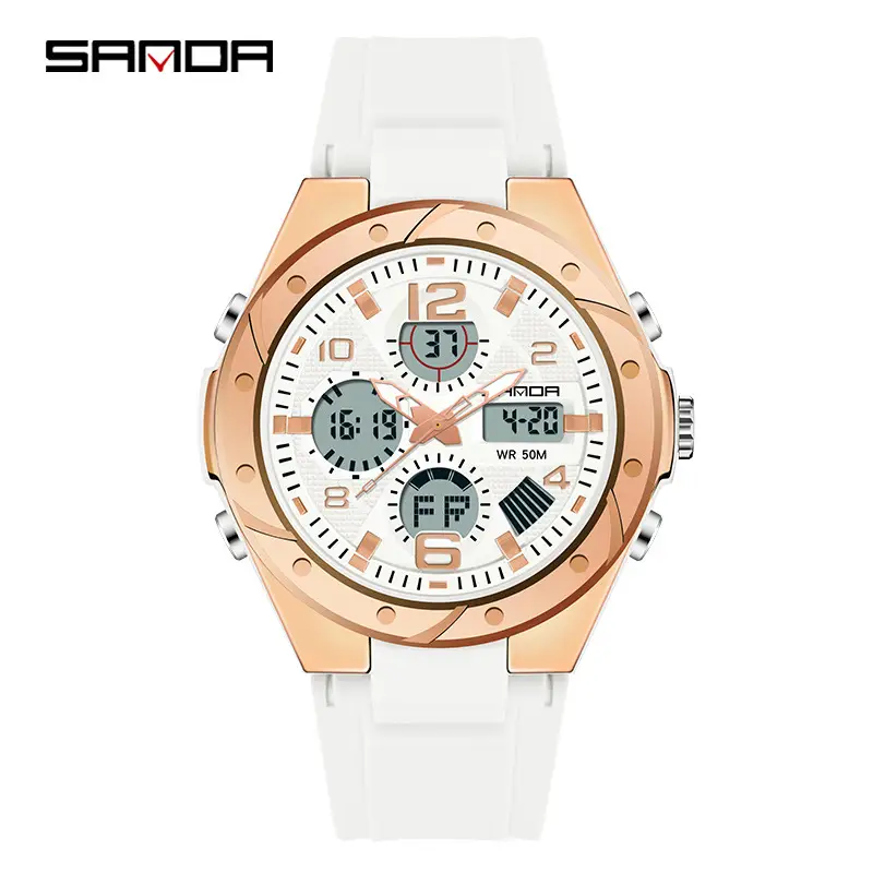Sanda Men's Waterproof Luminous Double Display Watch - Image 20