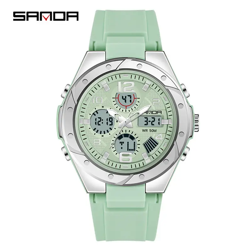 Sanda Men's Waterproof Luminous Double Display Watch - Image 21