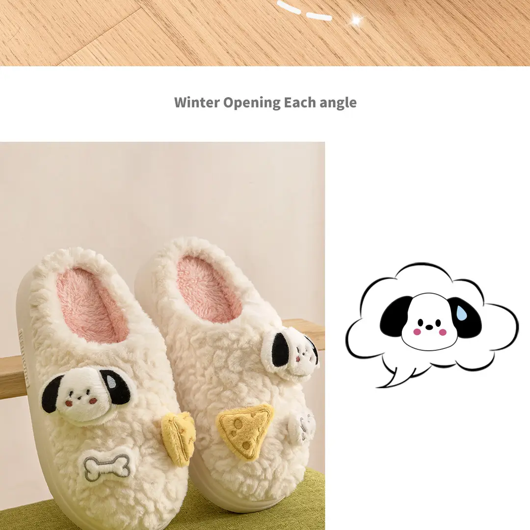 winter slippers home indoor autumn and winter cotton slippers ladies winter cute plush couple fluffy slippers autumn dormitory — feature 17