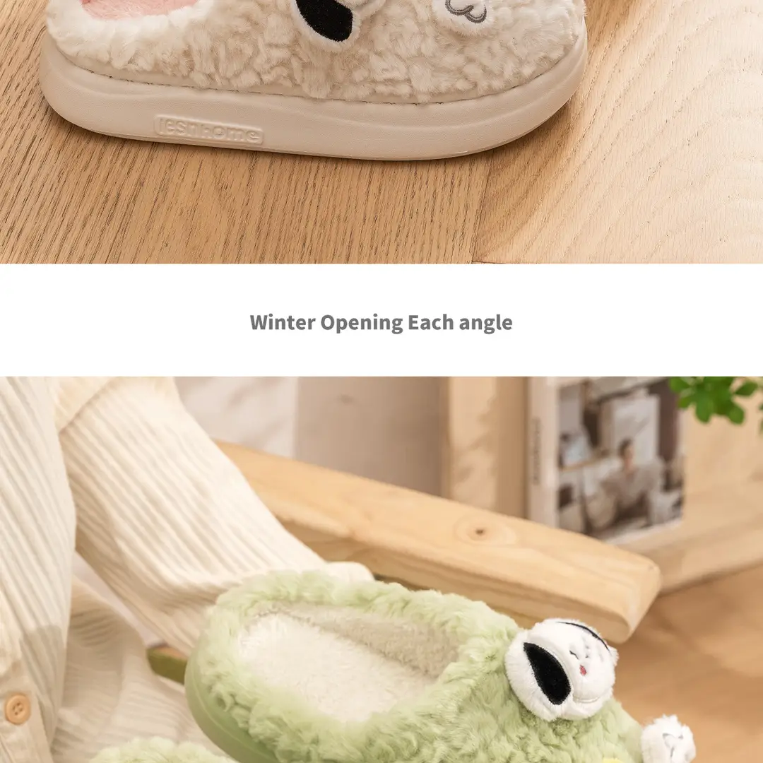 winter slippers home indoor autumn and winter cotton slippers ladies winter cute plush couple fluffy slippers autumn dormitory — feature 20