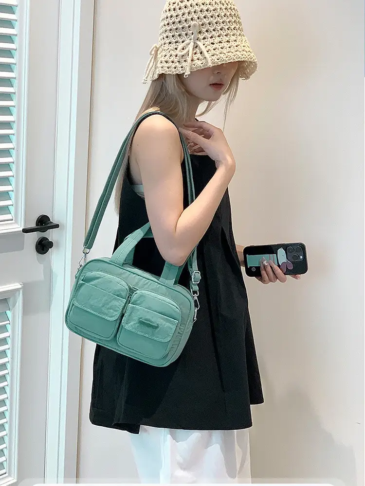 Blue Multi-Pocket Shoulder Crossbody Bag for Women - Image 13