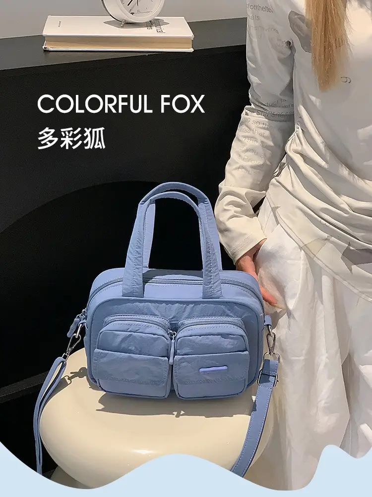 Blue Multi-Pocket Shoulder Crossbody Bag for Women - Image 14