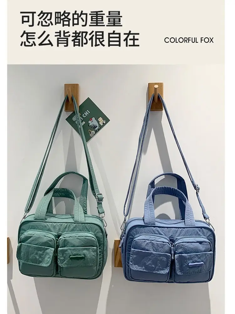 Blue Multi-Pocket Shoulder Crossbody Bag for Women - Image 15