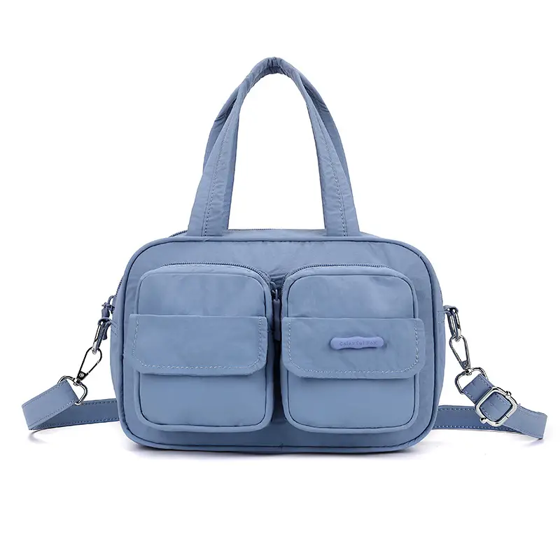Blue Multi-Pocket Shoulder Crossbody Bag for Women - Image 10