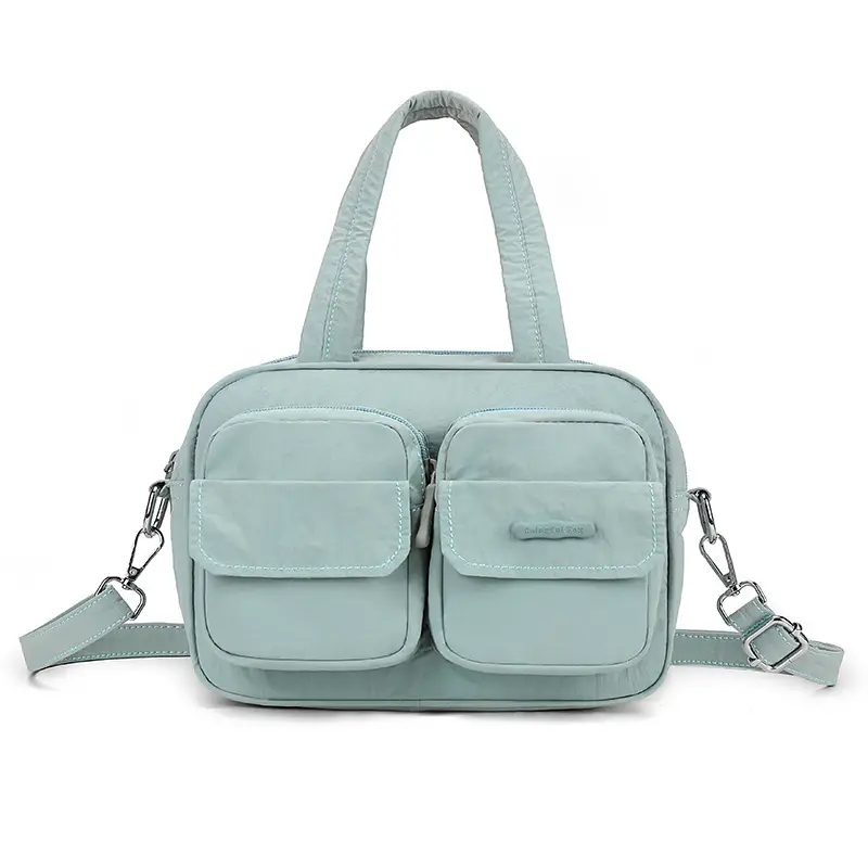 Blue Multi-Pocket Shoulder Crossbody Bag for Women - Image 6