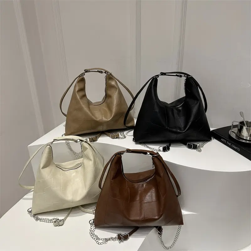 Brown Large Capacity Backshoulder Tote Bag