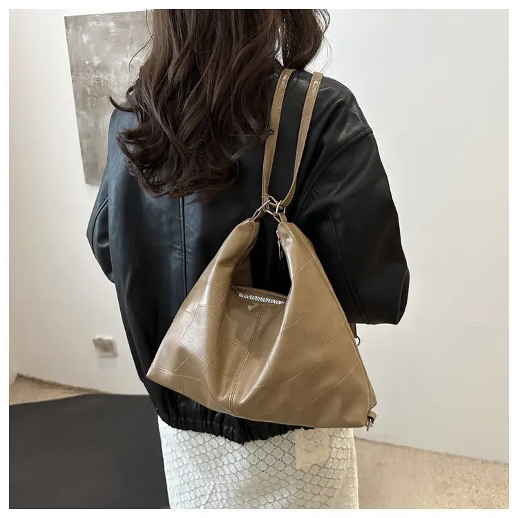 Brown Large Capacity Backshoulder Tote Bag — feature 16