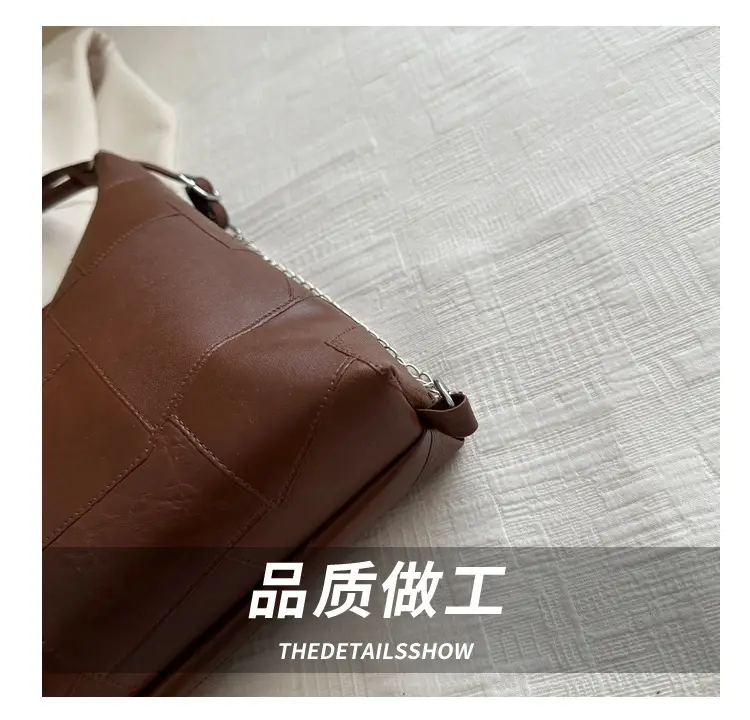 Brown Large Capacity Backshoulder Tote Bag — feature 6