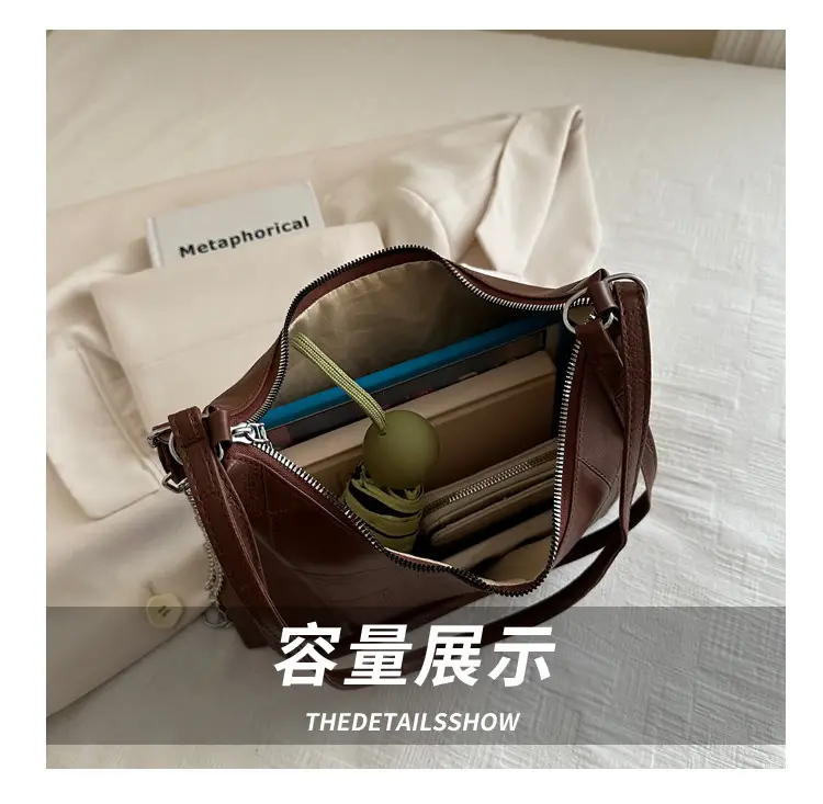 Brown Large Capacity Backshoulder Tote Bag — feature 8