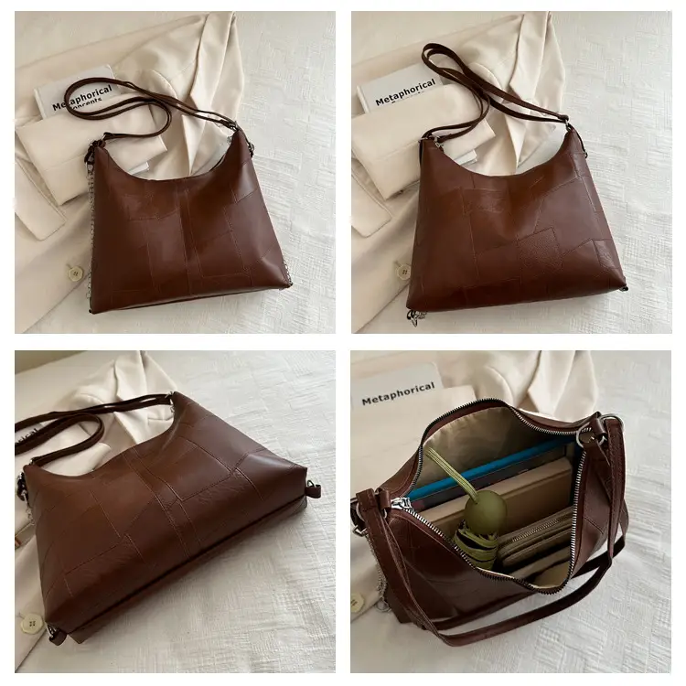 Brown Large Capacity Backshoulder Tote Bag — feature 9