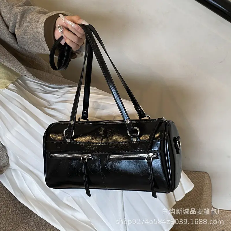 Women's Brown Leather Shoulder Bag Boston Style 2026 - Image 6