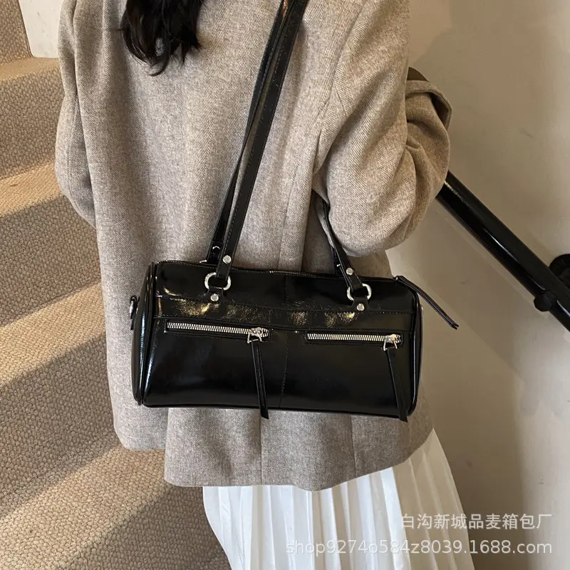 Women's Brown Leather Shoulder Bag Boston Style 2026 - Image 8