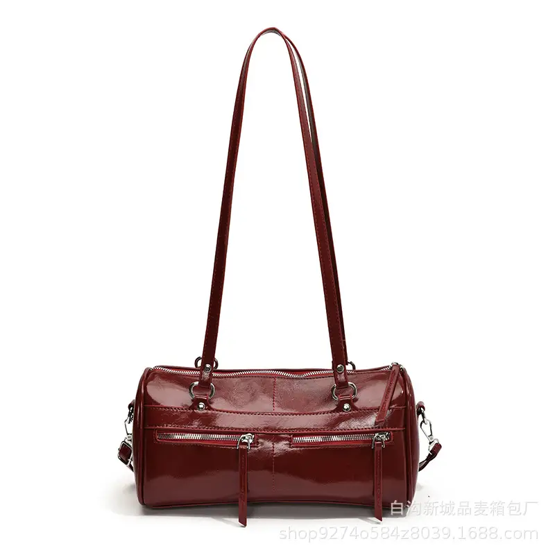 Women's Brown Leather Shoulder Bag Boston Style 2026 - Image 9