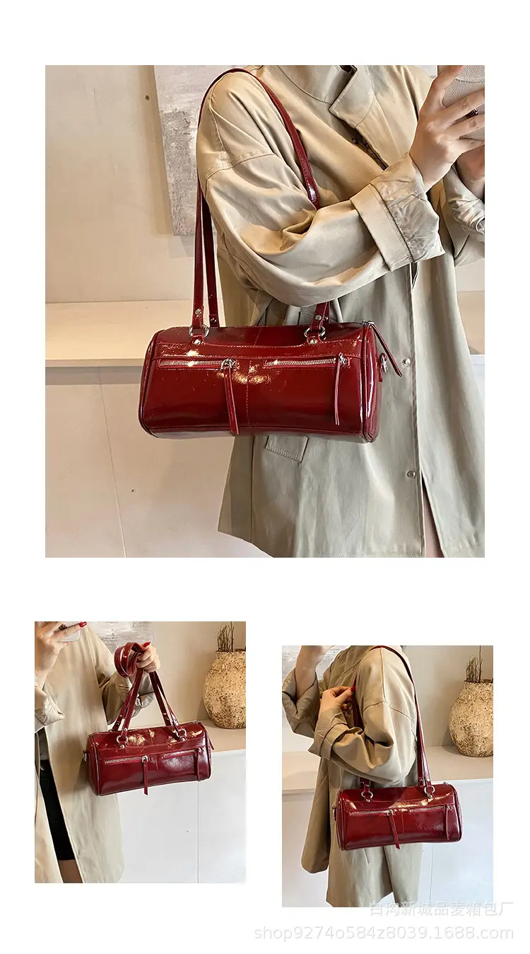 Women's Brown Leather Shoulder Bag Boston Style 2026 — feature 6