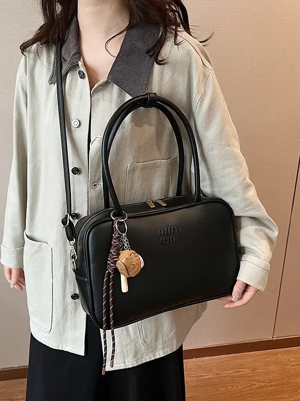 2026 New Fashion Niche Bowling Briefcase Large-Capacity Commuter Handbag High-End Shoulder Crossbody Bag - Image 8