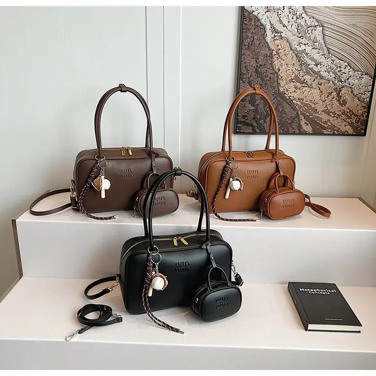 2026 New Fashion Niche Bowling Briefcase Large-Capacity Commuter Handbag High-End Shoulder Crossbody Bag — feature 1