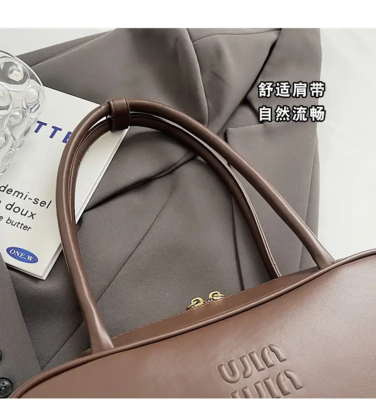 2026 New Fashion Niche Bowling Briefcase Large-Capacity Commuter Handbag High-End Shoulder Crossbody Bag — feature 14
