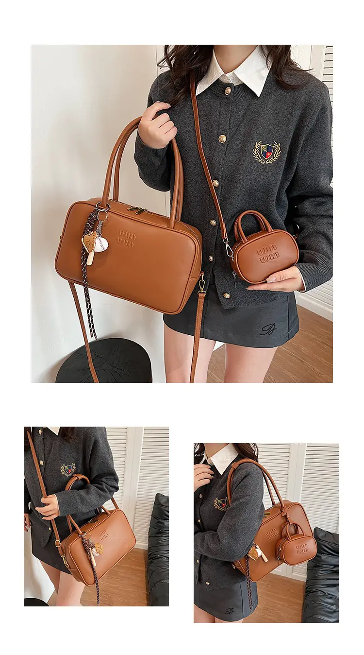 2026 New Fashion Niche Bowling Briefcase Large-Capacity Commuter Handbag High-End Shoulder Crossbody Bag — feature 17