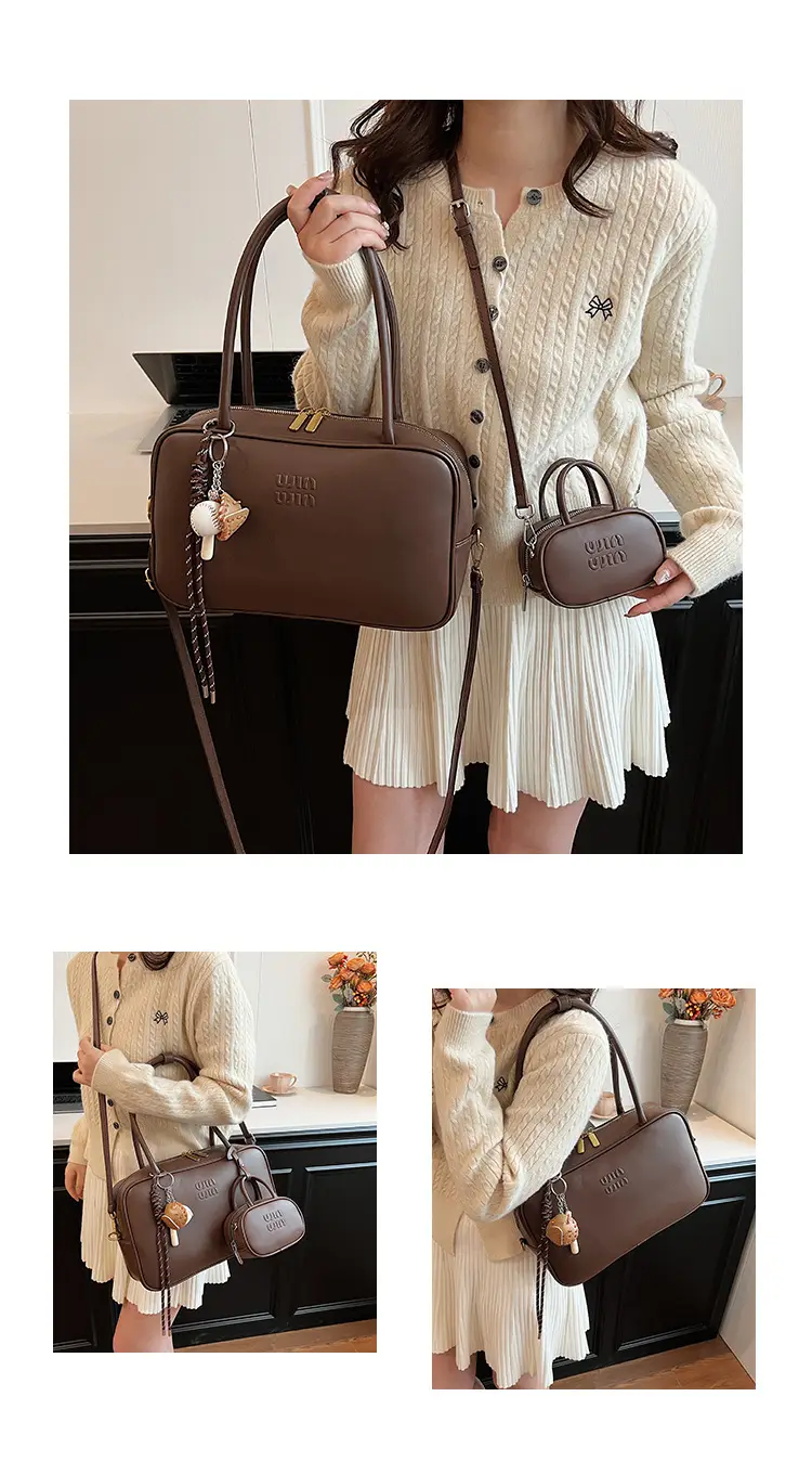 2026 New Fashion Niche Bowling Briefcase Large-Capacity Commuter Handbag High-End Shoulder Crossbody Bag — feature 19