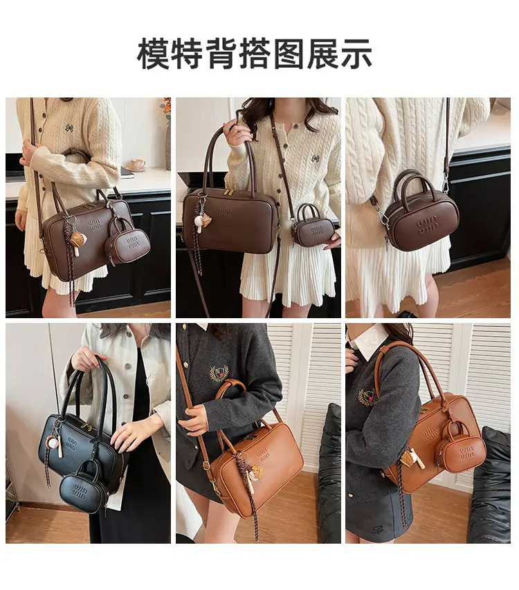2026 New Fashion Niche Bowling Briefcase Large-Capacity Commuter Handbag High-End Shoulder Crossbody Bag — feature 3