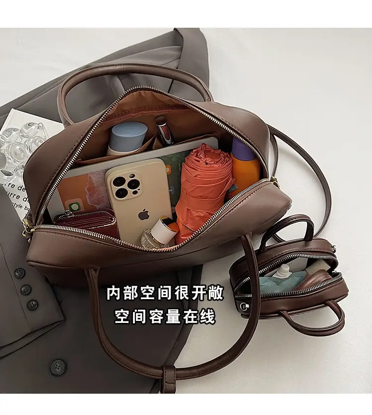 2026 New Fashion Niche Bowling Briefcase Large-Capacity Commuter Handbag High-End Shoulder Crossbody Bag — feature 5