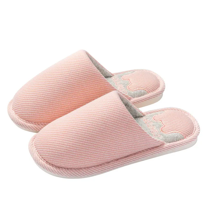 Cotton Slippers Women's Spring and Autumn Four Seasons Indoor Home Cotton Linen Non-slip Linen Slippers Winter Home Warm Couple Men