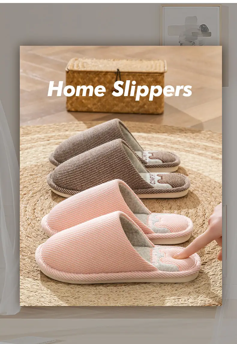 Cotton Slippers Women's Spring and Autumn Four Seasons Indoor Home Cotton Linen Non-slip Linen Slippers Winter Home Warm Couple Men — feature 19