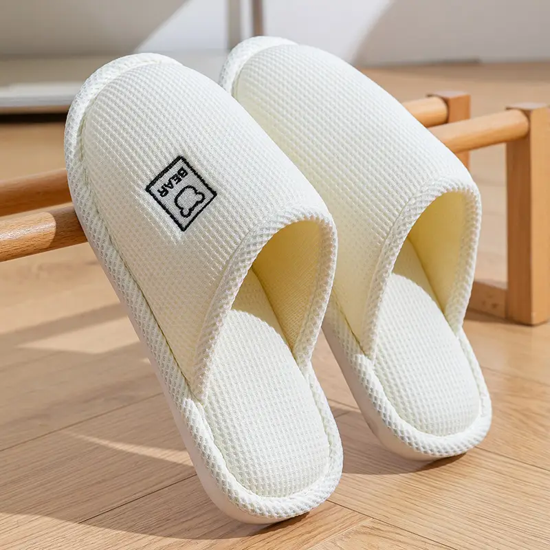 Cotton Slippers Women's Spring and Autumn Four Seasons Indoor Home Cotton Linen Non-slip Linen Slippers Winter Home Warm Couple Men