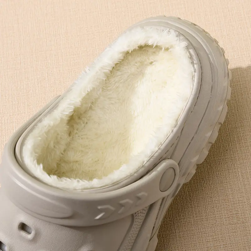 One-Piece Drop-Shipping Autumn and Winter Cotton Slippers for Women, Fleece-Lined, Height-Increasing, Home-Use Clogs, Outdoor Non-Slip Warm Slippers for Men - Image 7