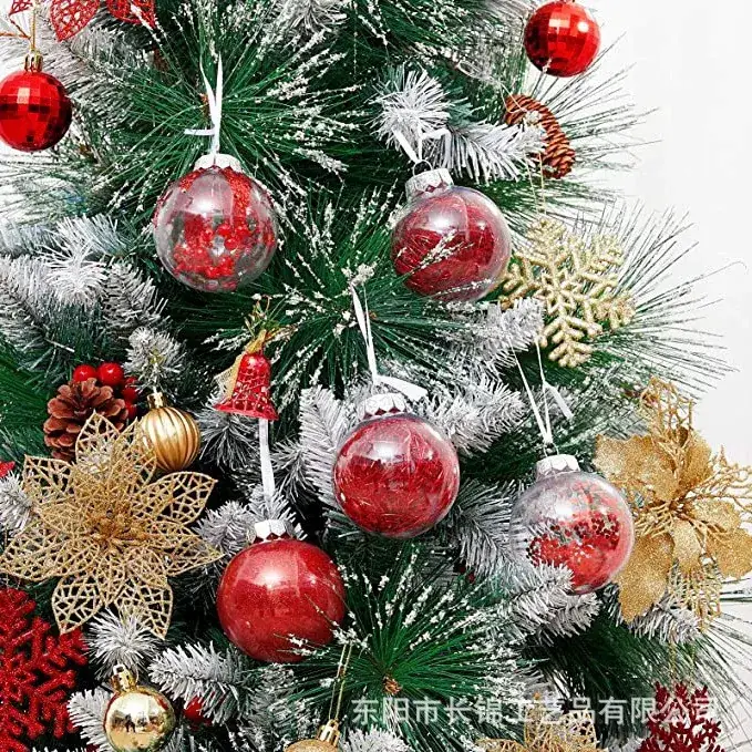 Transparent Christmas Decorative Balls 6cm24 PET - Image 12