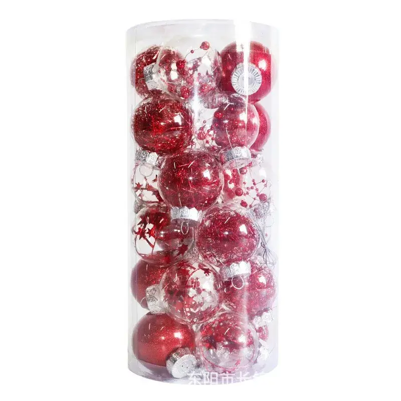 Transparent Christmas Decorative Balls 6cm24 PET - Image 13