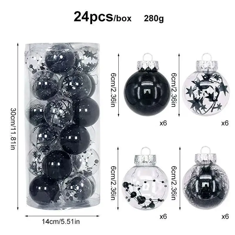 Transparent Christmas Decorative Balls 6cm24 PET - Image 3